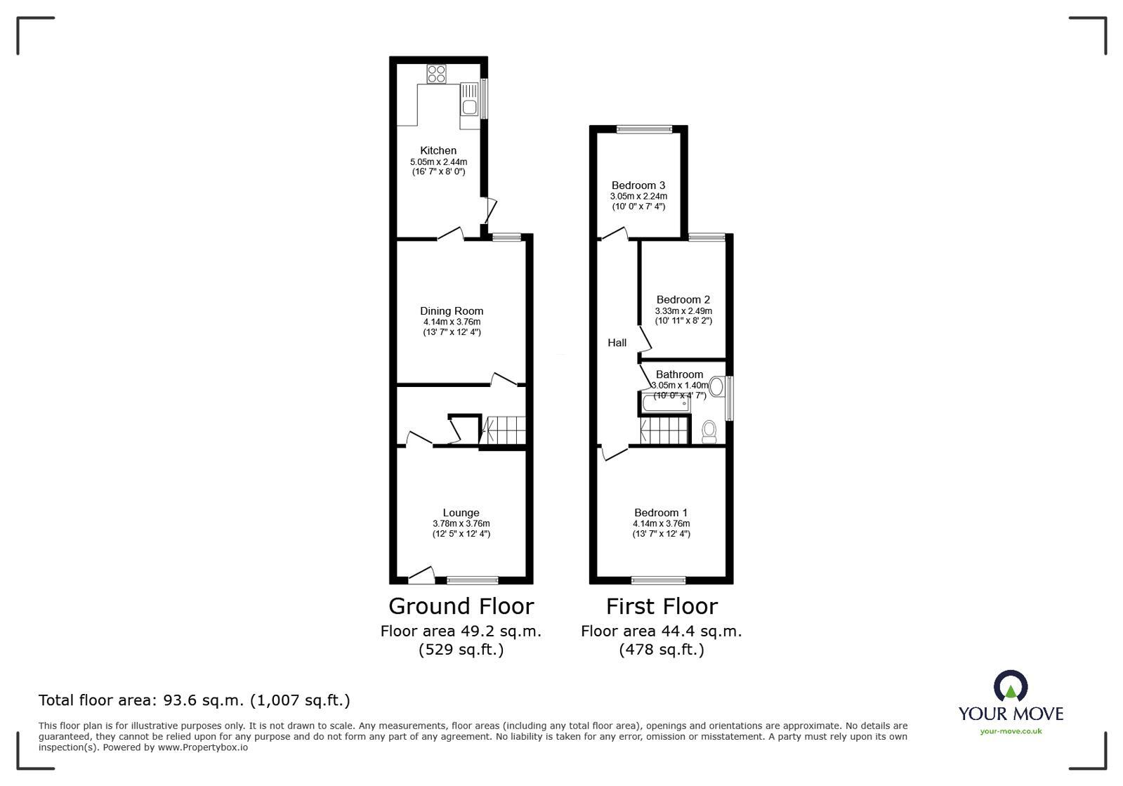 Floorplan of 3 bedroom Semi Detached House for sale, Belvedere Road, Woodville, Derbyshire, DE11