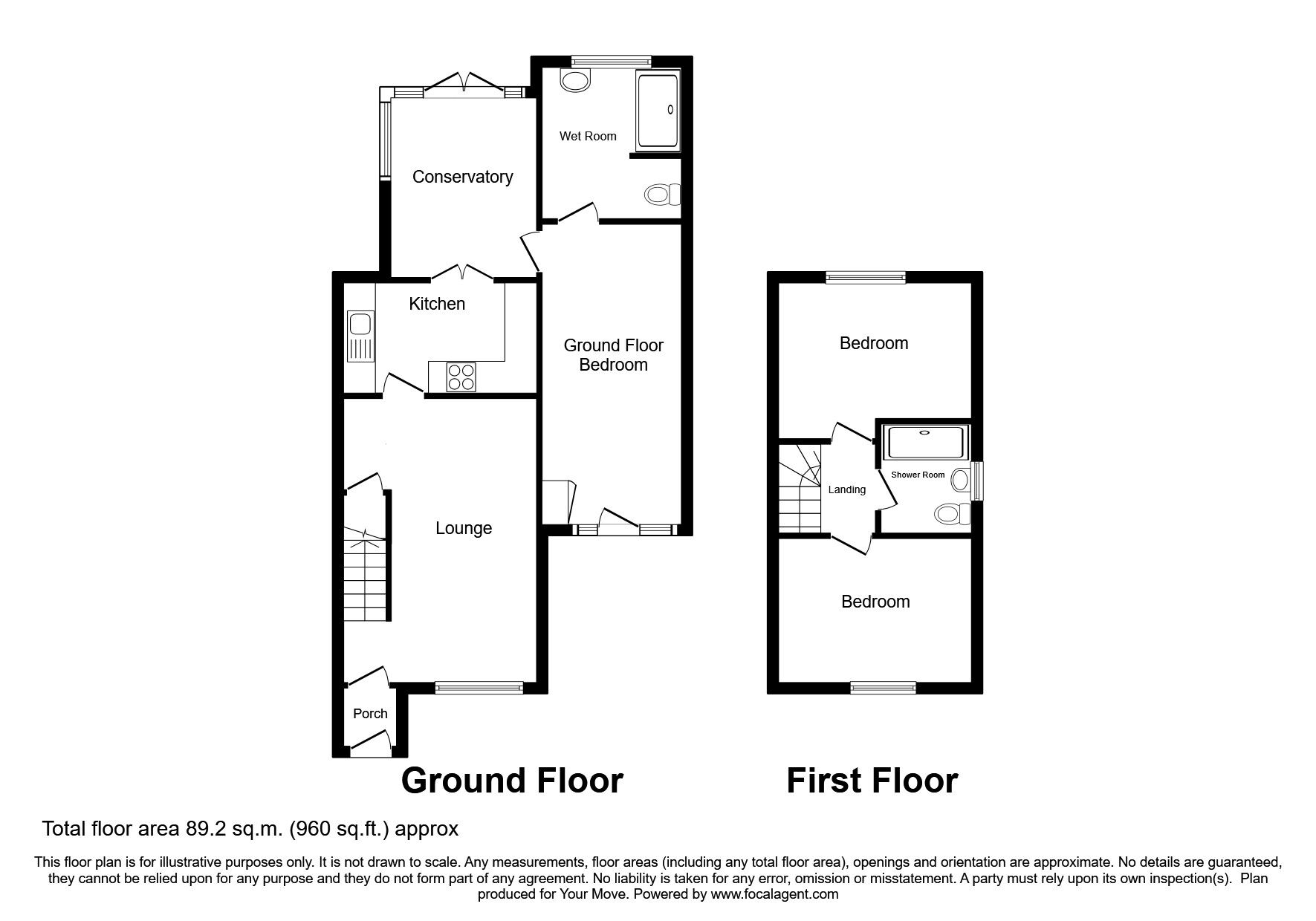 Floorplan of 3 bedroom Semi Detached House for sale, Ladyfields Way, Newhall, Derbyshire, DE11