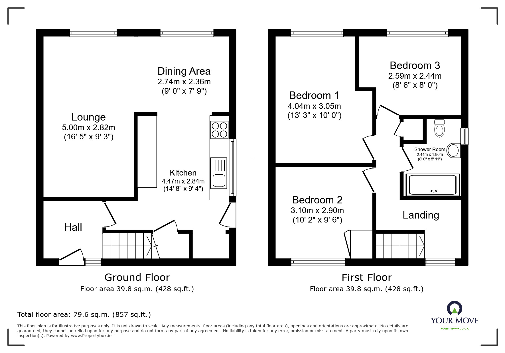 Floorplan of 3 bedroom Semi Detached House for sale, Money Hill, Ashby-de-la-Zouch, Leicestershire, LE65