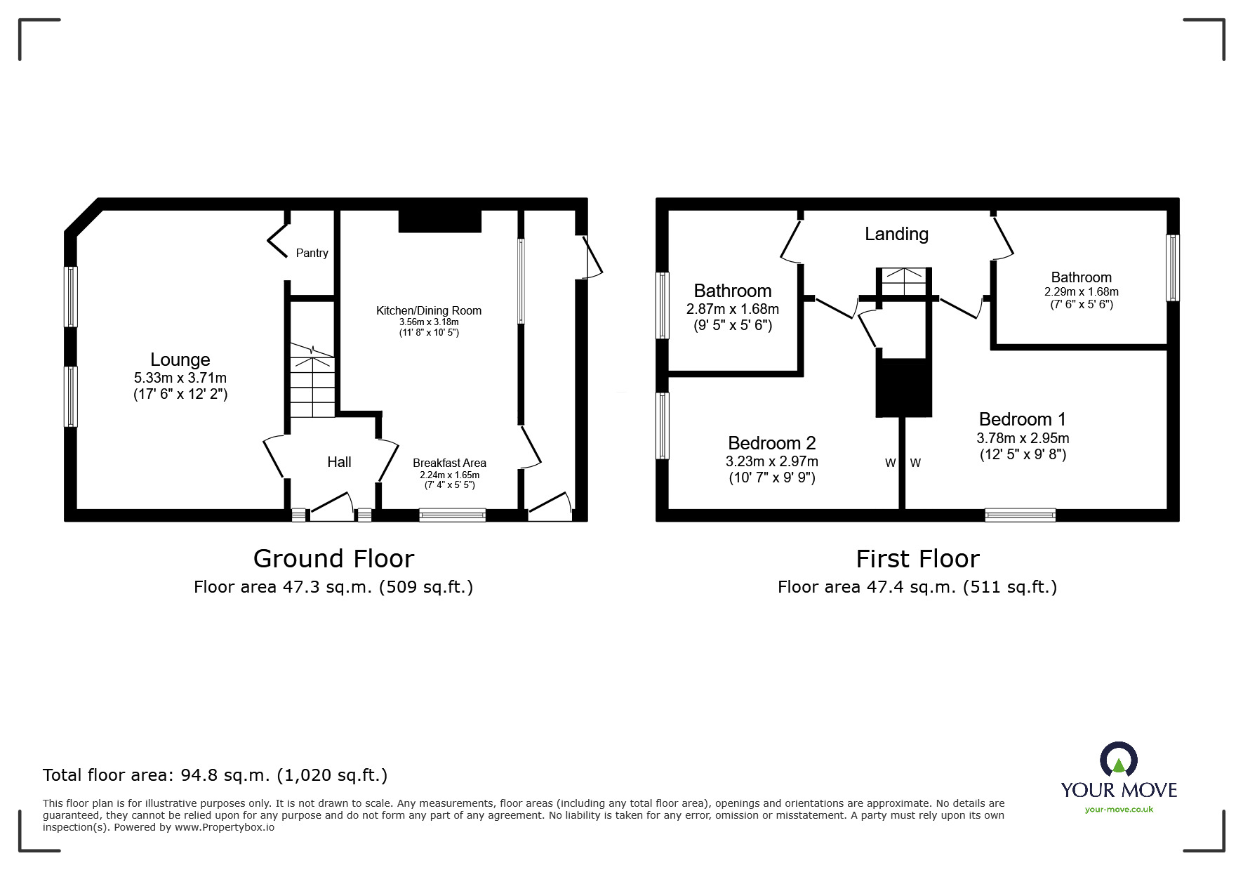 Floorplan of 3 bedroom Semi Detached House for sale, Cecil Road, Newhall, Derbyshire, DE11