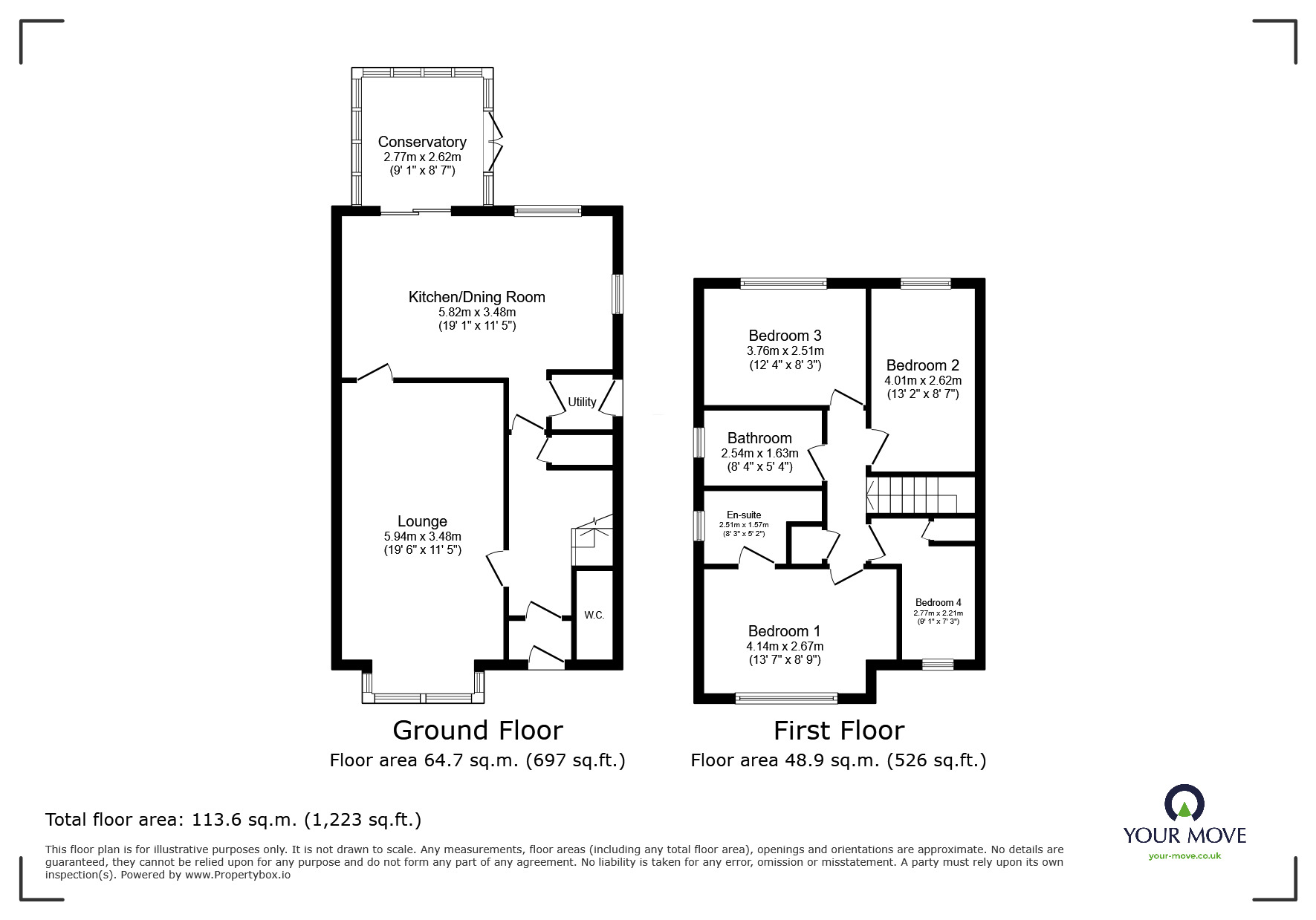 Floorplan of 4 bedroom Detached House for sale, Westacre Drive, Church Gresley, Derbyshire, DE11