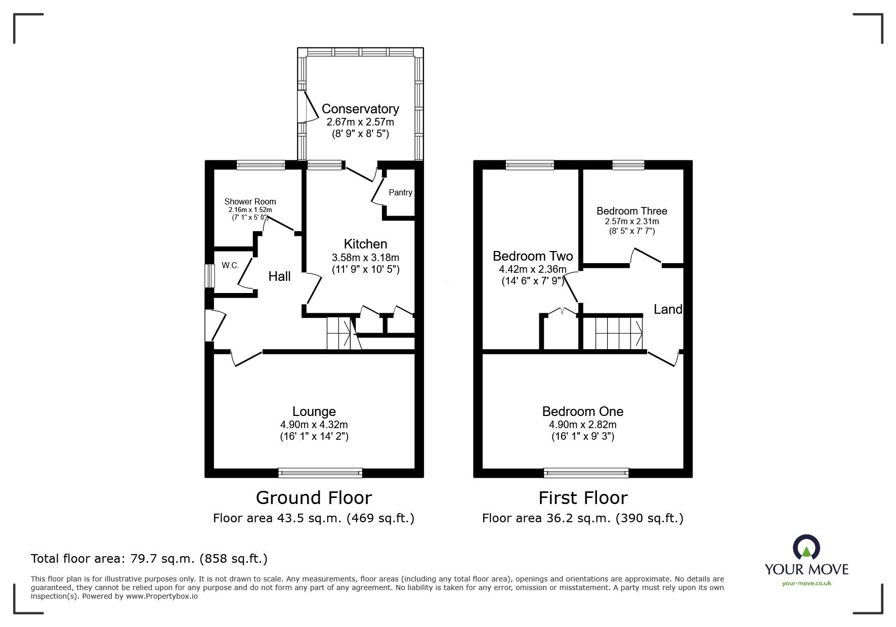 Floorplan of 3 bedroom Semi Detached House for sale, Sandtop Lane, Blackfordby, Leicestershire, DE11