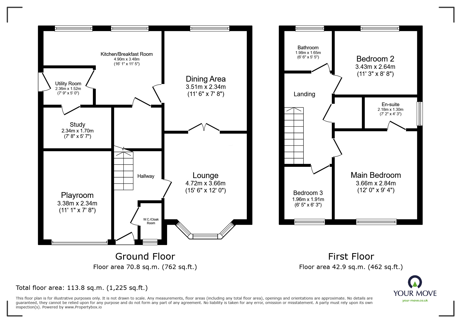 Floorplan of 3 bedroom Detached House for sale, Almond Grove, Newhall, Derbyshire, DE11