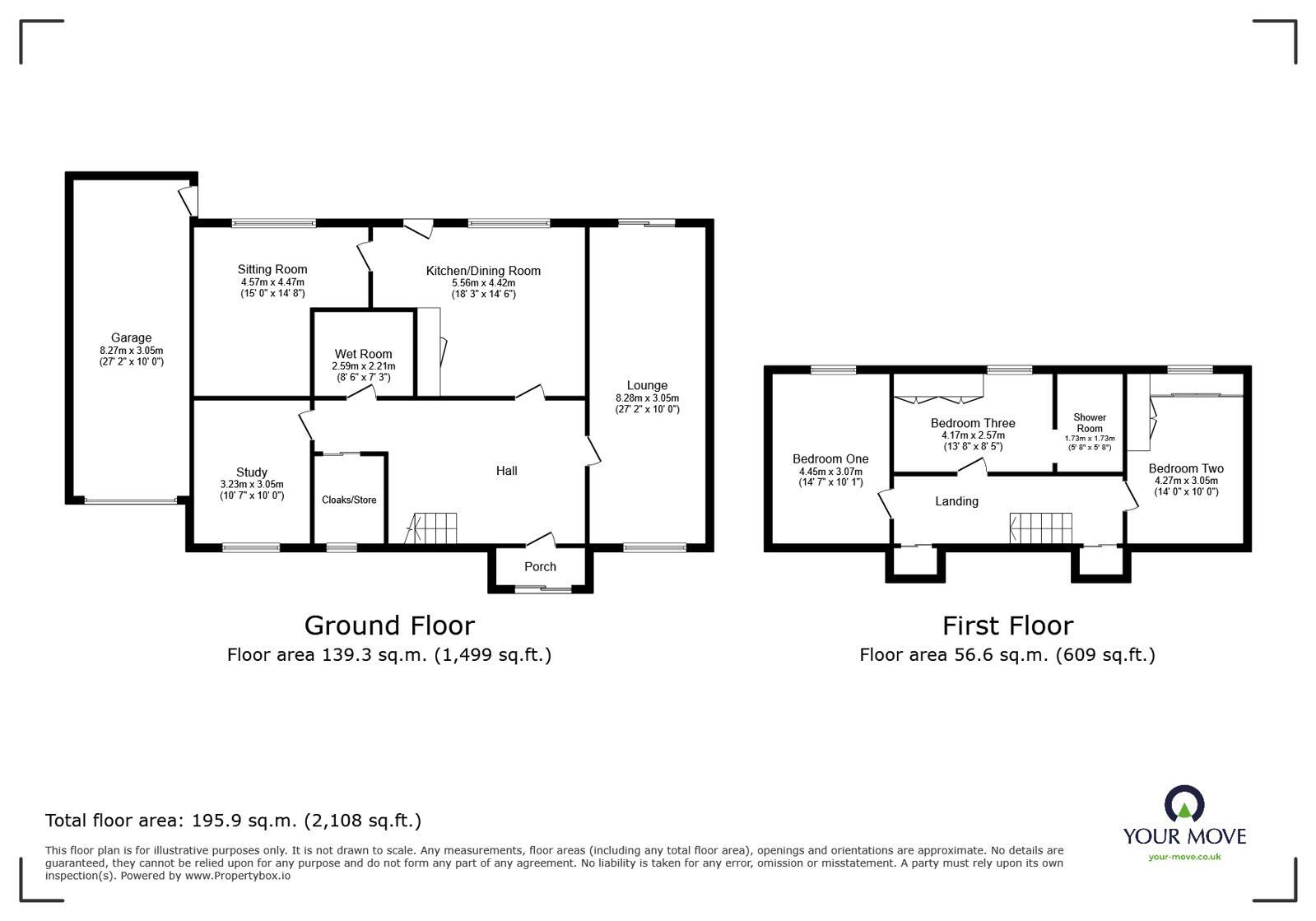 Floorplan of 3 bedroom Detached House for sale, Burton Road, Overseal, Derbyshire, DE12