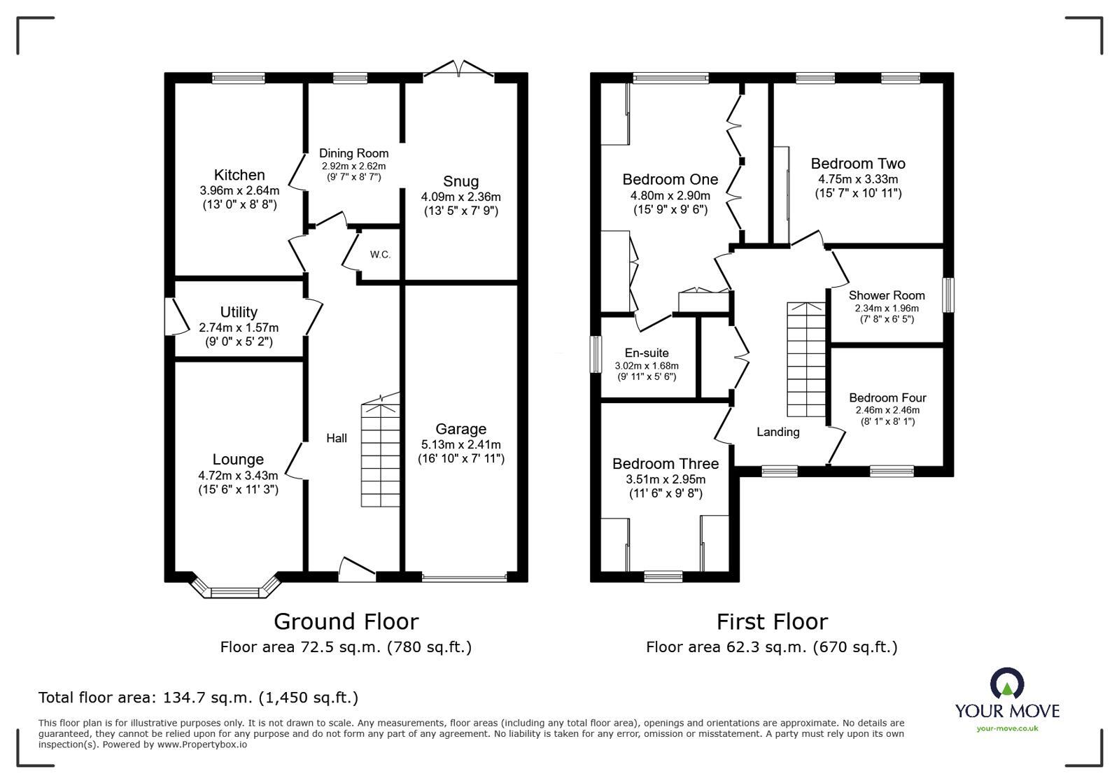 Floorplan of 4 bedroom Detached House for sale, Sharpswood Manor, Woodville, DE11