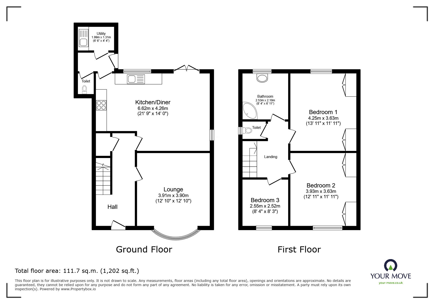 Floorplan of 3 bedroom Detached House for sale, Queens Street, Measham, Leicestershire, DE12