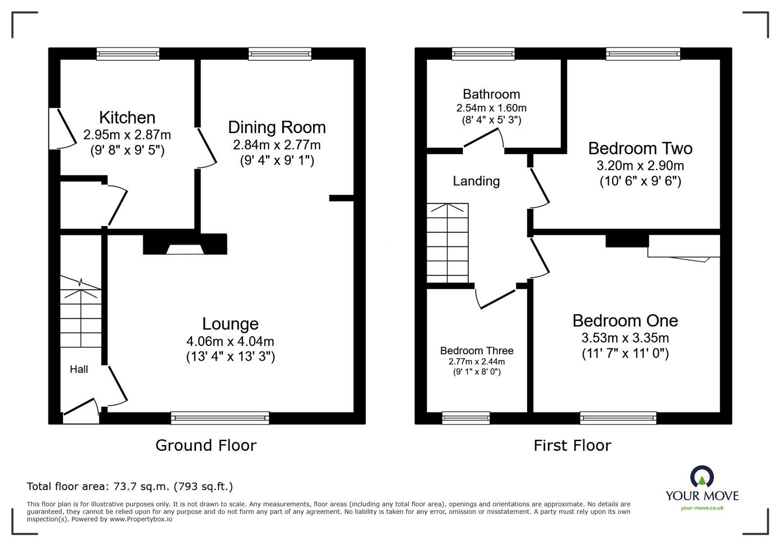 Floorplan of 3 bedroom Semi Detached House for sale, The Croft, Newhall, Derbyshire, DE11