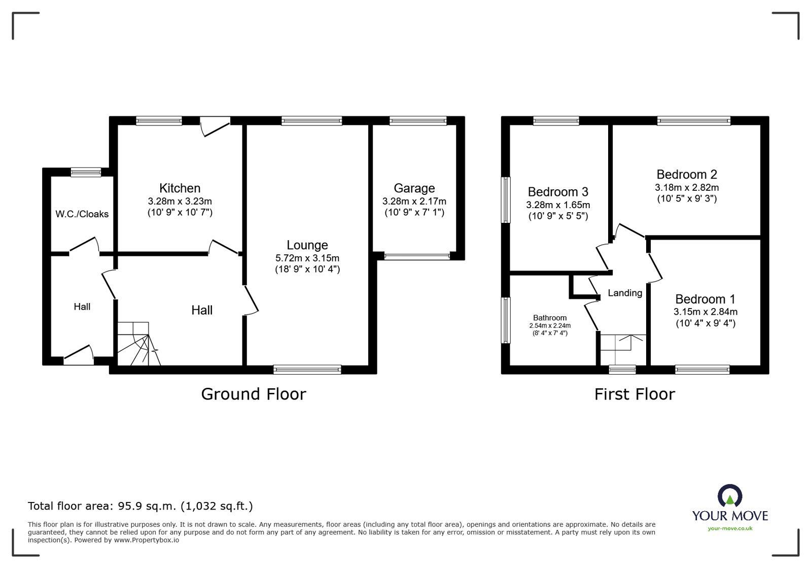 Floorplan of 3 bedroom Detached House for sale, Bass's Crescent, Castle Gresley, Derbyshire, DE11