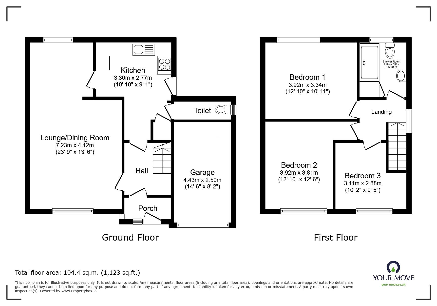 Floorplan of 3 bedroom Detached House to rent, Wordsworth Avenue, Swadlincote, Derbyshire, DE11