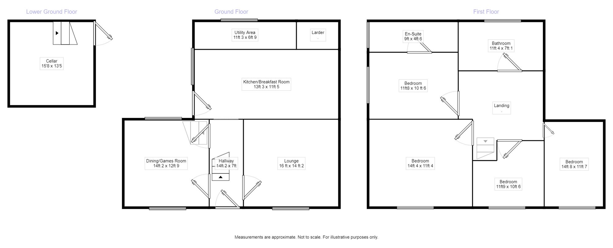 Floorplan of 4 bedroom Link Detached House for sale, Burton Road, Midway, Derbyshire, DE11