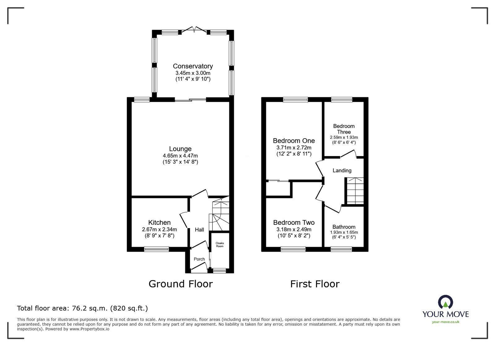 Floorplan of 3 bedroom Semi Detached House for sale, Bourne Way, Swadlincote, Derbyshire, DE11