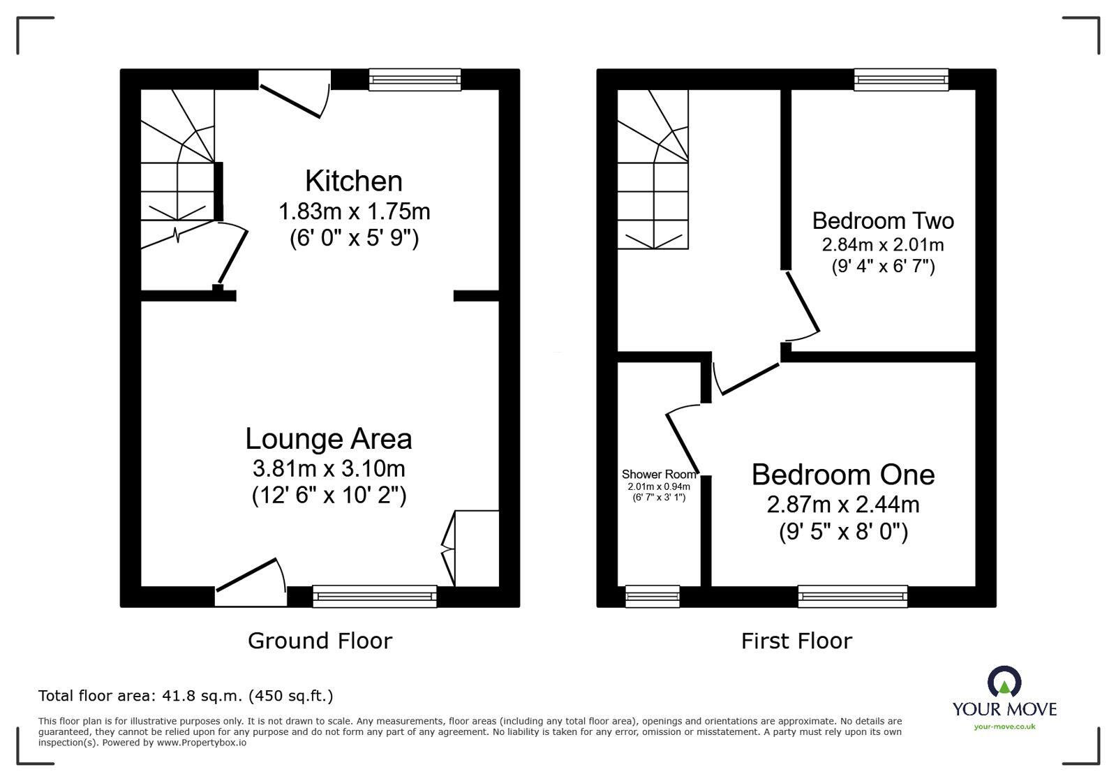 Floorplan of 2 bedroom Mid Terrace House for sale, High Street, Newhall, Derbyshire, DE11