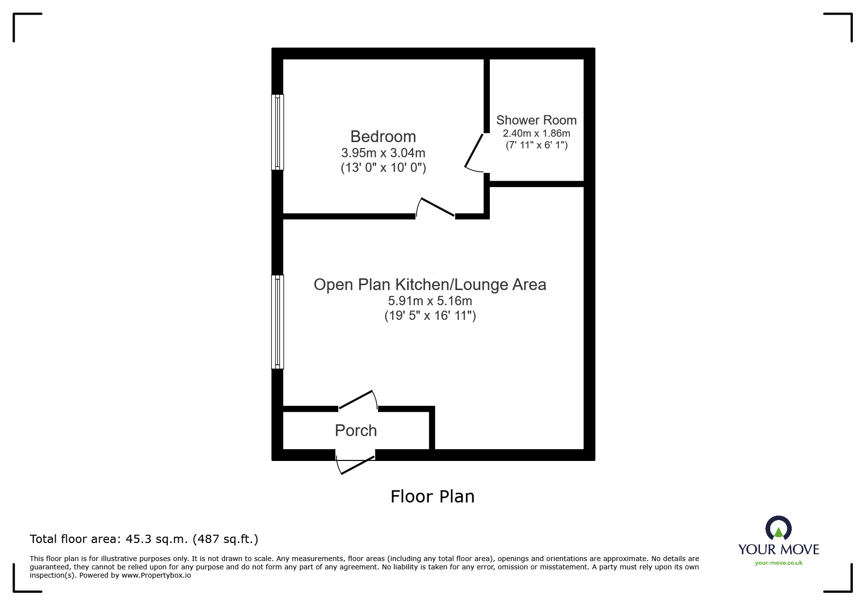 Floorplan of 1 bedroom Flat to rent, West Street, Swadlincote, Derbyshire, DE11
