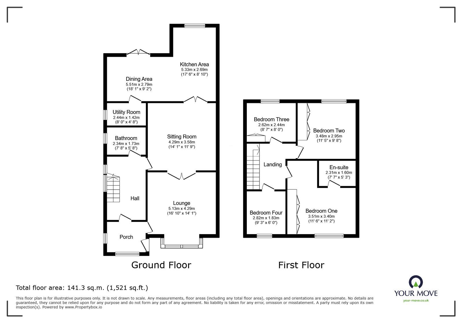 Floorplan of 4 bedroom Detached House for sale, Burton Road, Midway, Derbyshire, DE11