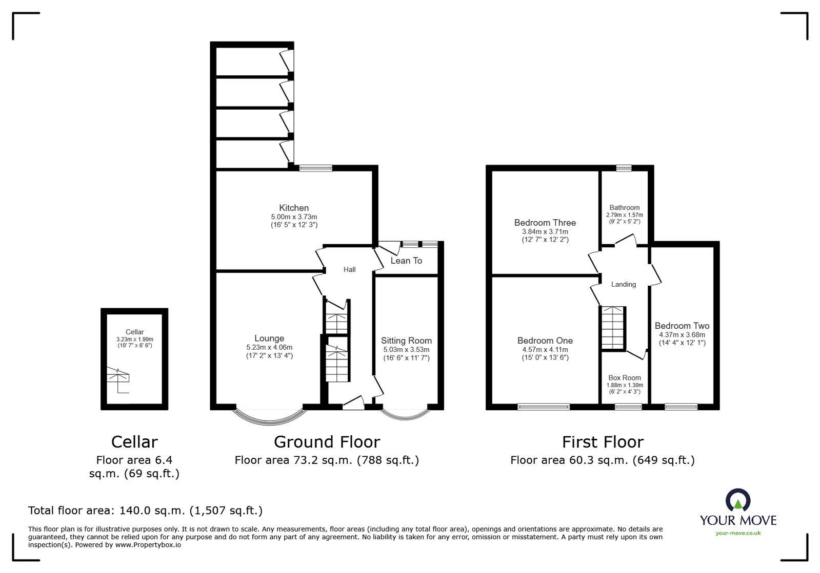 Floorplan of 3 bedroom Detached House for sale, Regent Street, Church Gresley, Derbyshire, DE11