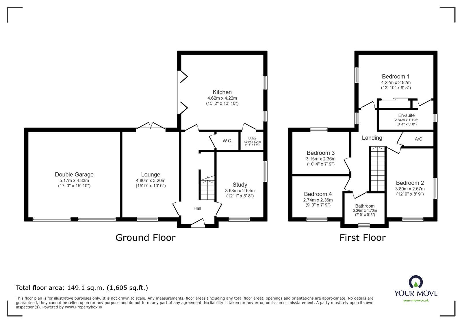 Floorplan of 4 bedroom Detached House for sale, Newman Drive, Church Gresley, Derbyshire, DE11