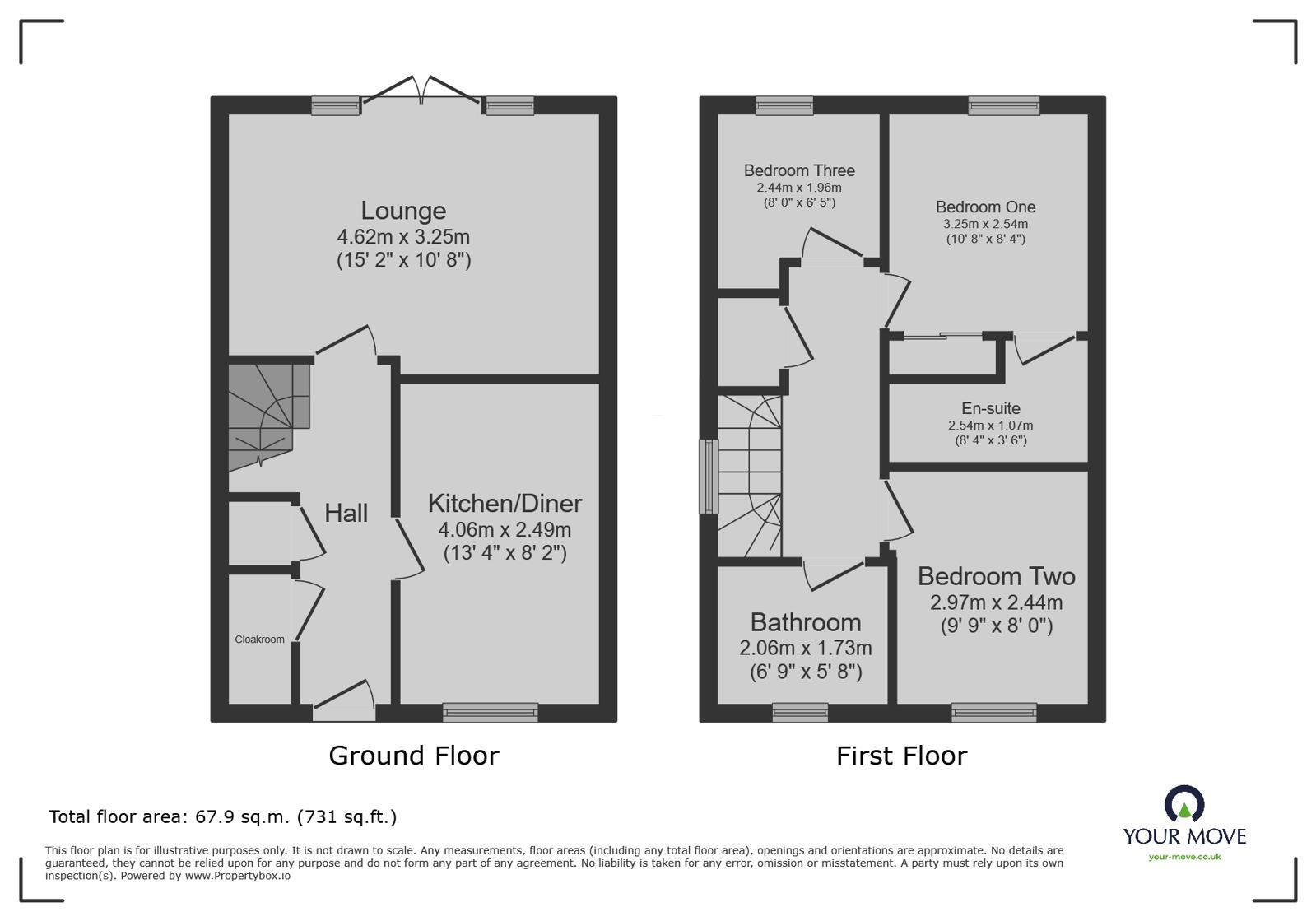 Floorplan of 3 bedroom Semi Detached House for sale, Kent Way, Church Gresley, Derbyshire, DE11