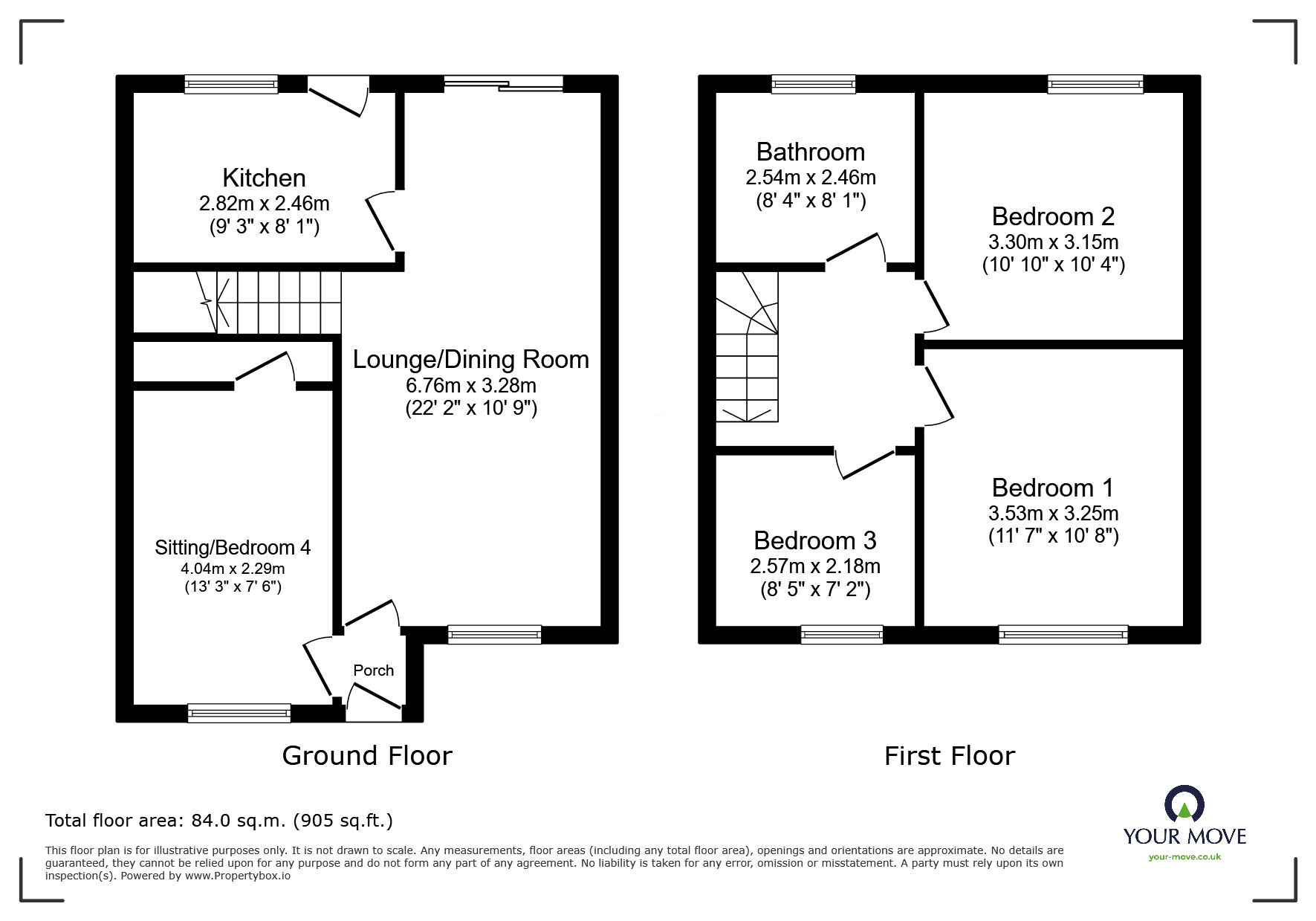 Floorplan of 3 bedroom Semi Detached House for sale, Ascott Drive, Newhall, Derbyshire, DE11