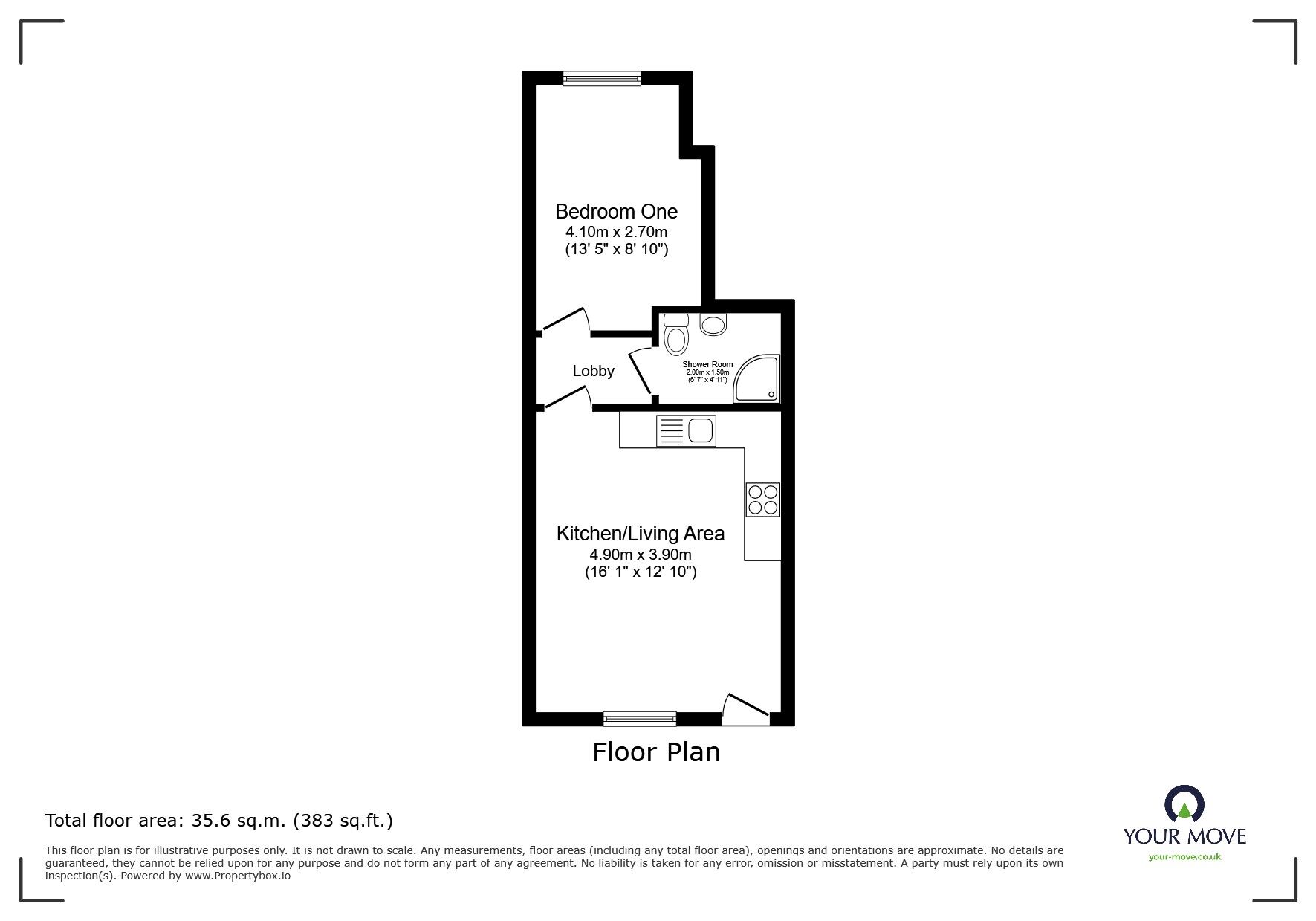 Floorplan of 1 bedroom Flat to rent, Branstone Row, 38, Swadlincote, DE11
