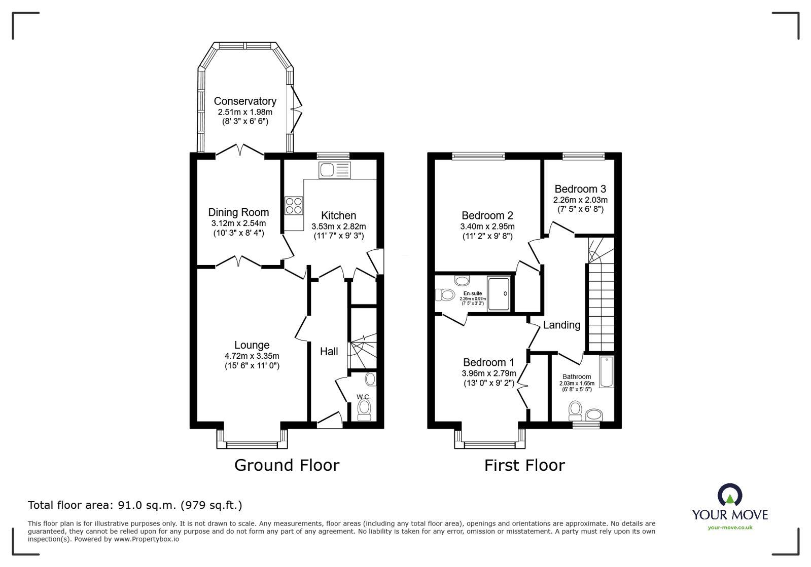 Floorplan of 3 bedroom Detached House for sale, Sage Drive, Woodville, Derbyshire, DE11