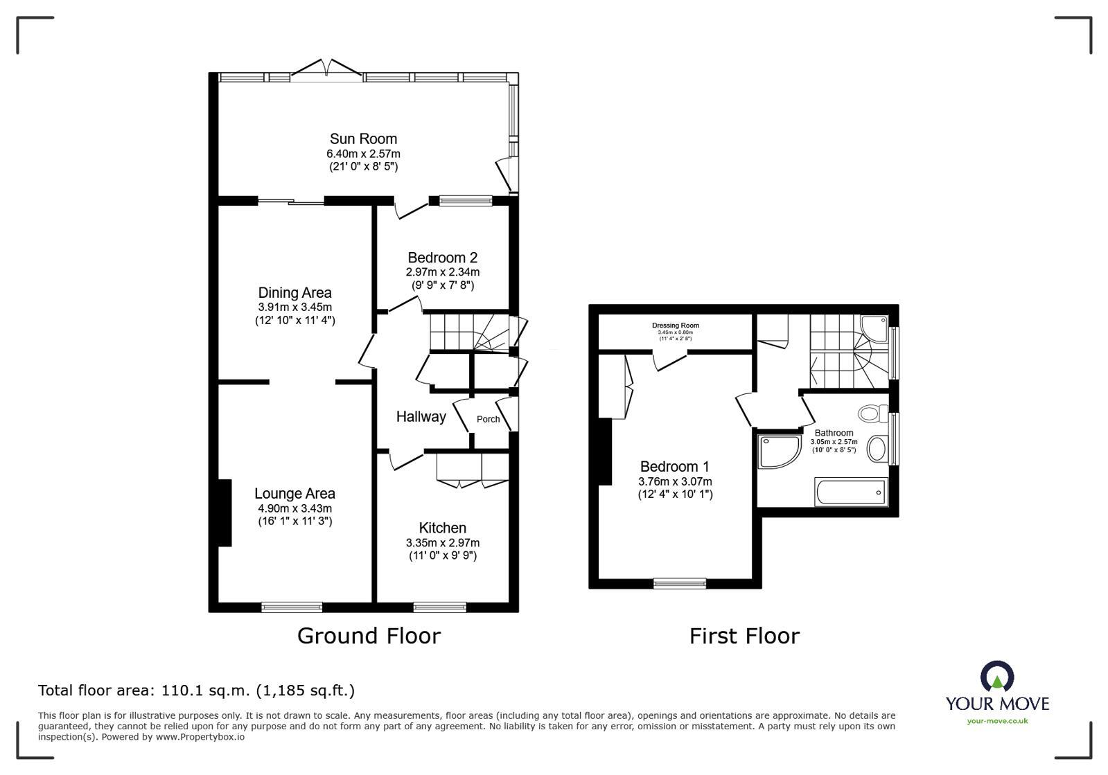 Floorplan of 2 bedroom Semi Detached Bungalow for sale, Top Street, Appleby Magna, Leicestershire, DE12