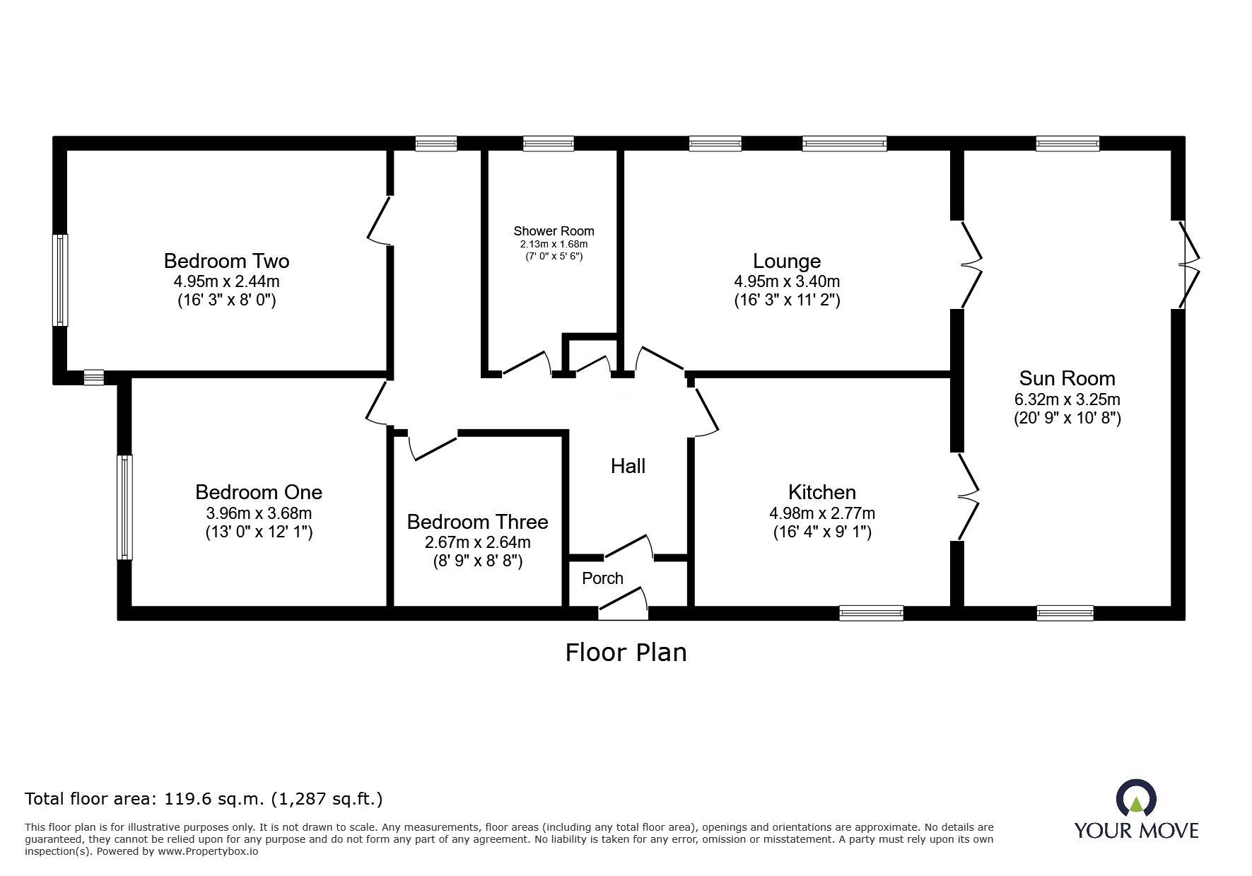 Floorplan of 3 bedroom Detached Bungalow for sale, Eastfield Road, Midway, Derbyshire, DE11