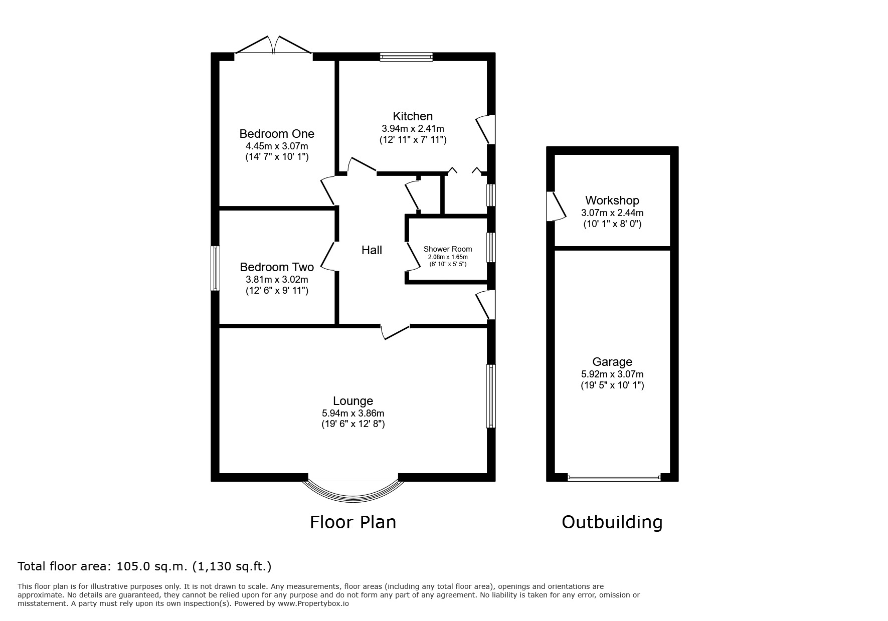 Floorplan of 2 bedroom Detached Bungalow for sale, Winchester Drive, Midway, Derbyshire, DE11