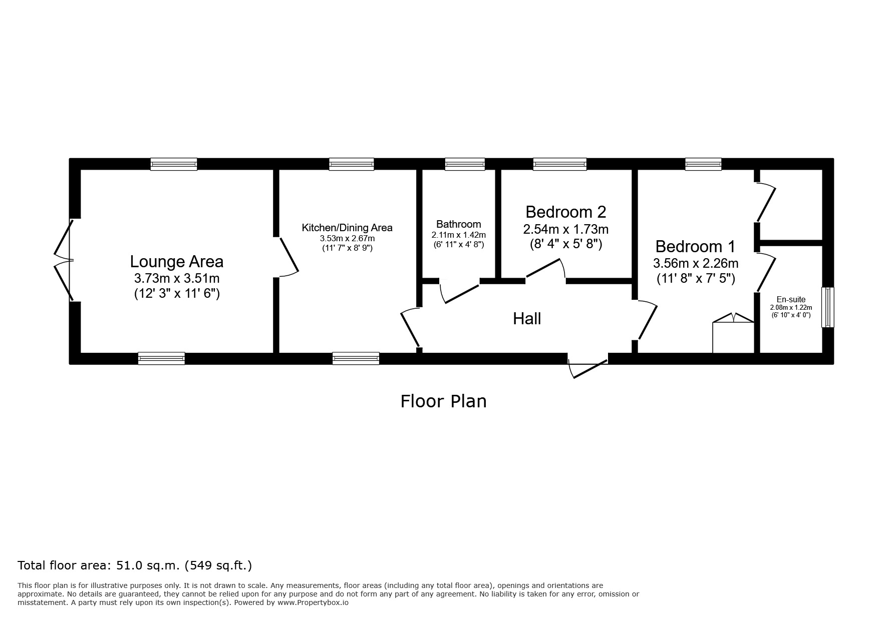 Floorplan of 2 bedroom Park Home Property for sale, Park Road, Overseal, Derbyshire, DE12