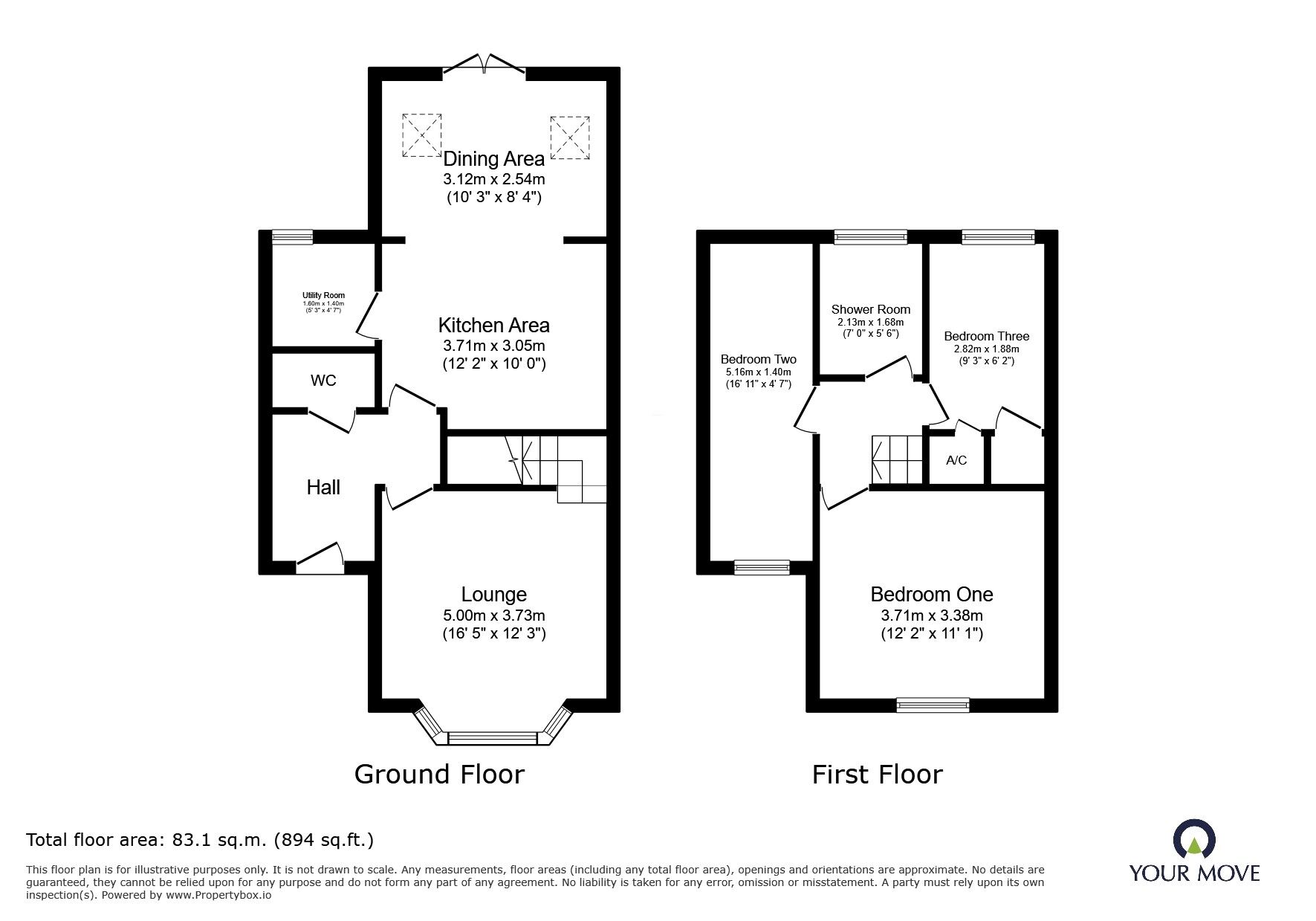 Floorplan of 3 bedroom Semi Detached House for sale, Audens Way, Midway, Derbyshire, DE11