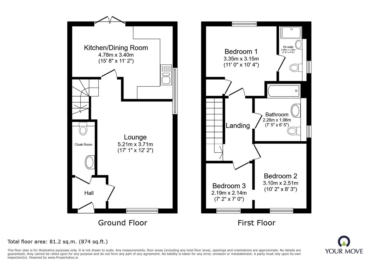 Floorplan of 3 bedroom Semi Detached House for sale, Wainwright Drive, Woodville, Derbyshire, DE11