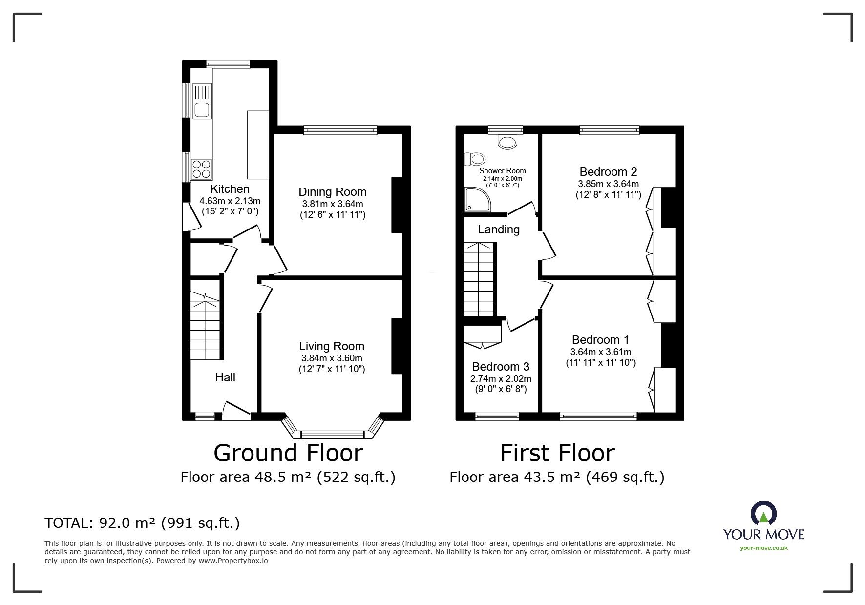 Floorplan of 3 bedroom Semi Detached House for sale, Clarence Road, Swinton, Greater Manchester, M27