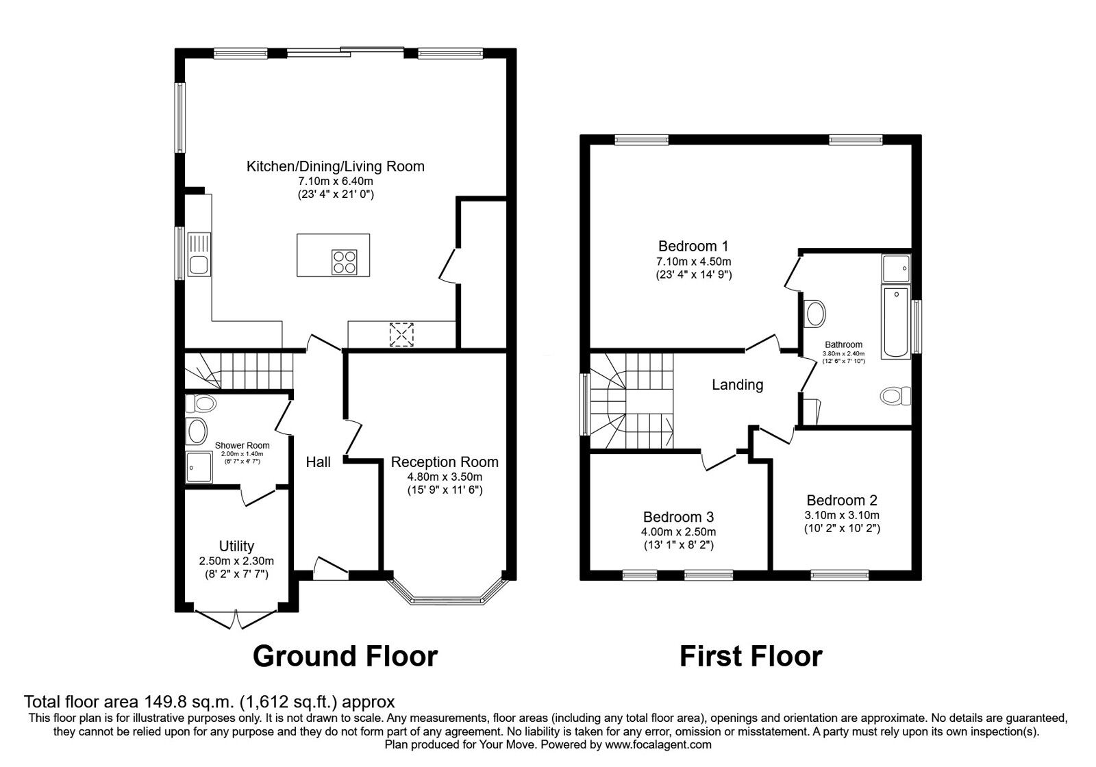Floorplan of 3 bedroom Detached House for sale, Fettler Close, Swinton, Greater Manchester, M27