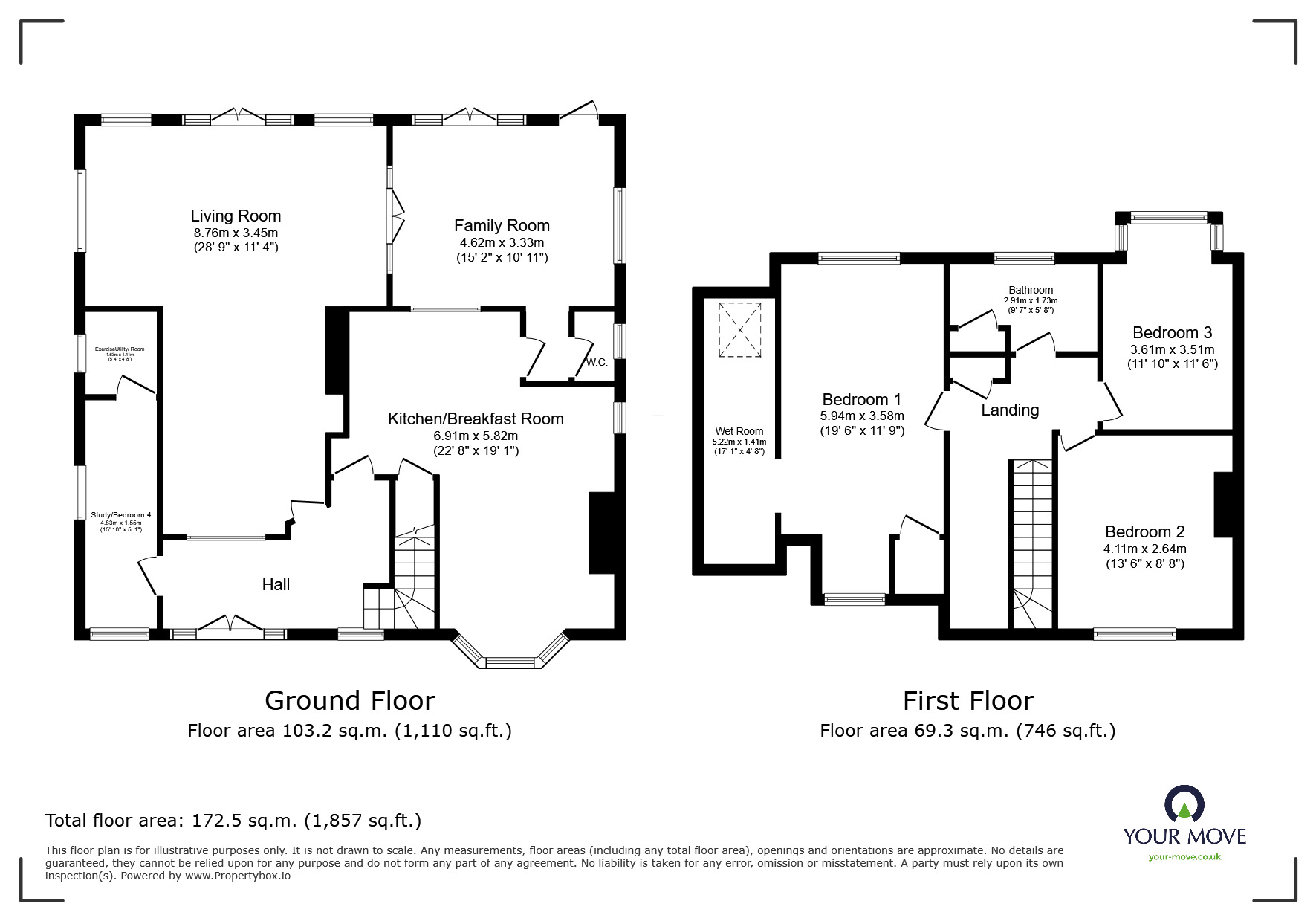 Floorplan of 3 bedroom Detached House for sale, Old Dartford Road, Farningham, Dartford, DA4