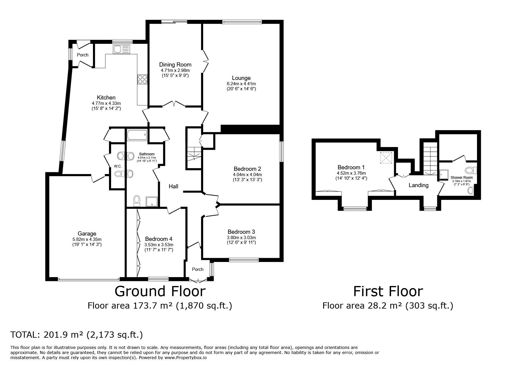 Floorplan of 4 bedroom Detached Bungalow for sale, Hollywood Lane, West Kingsdown, Kent, TN15