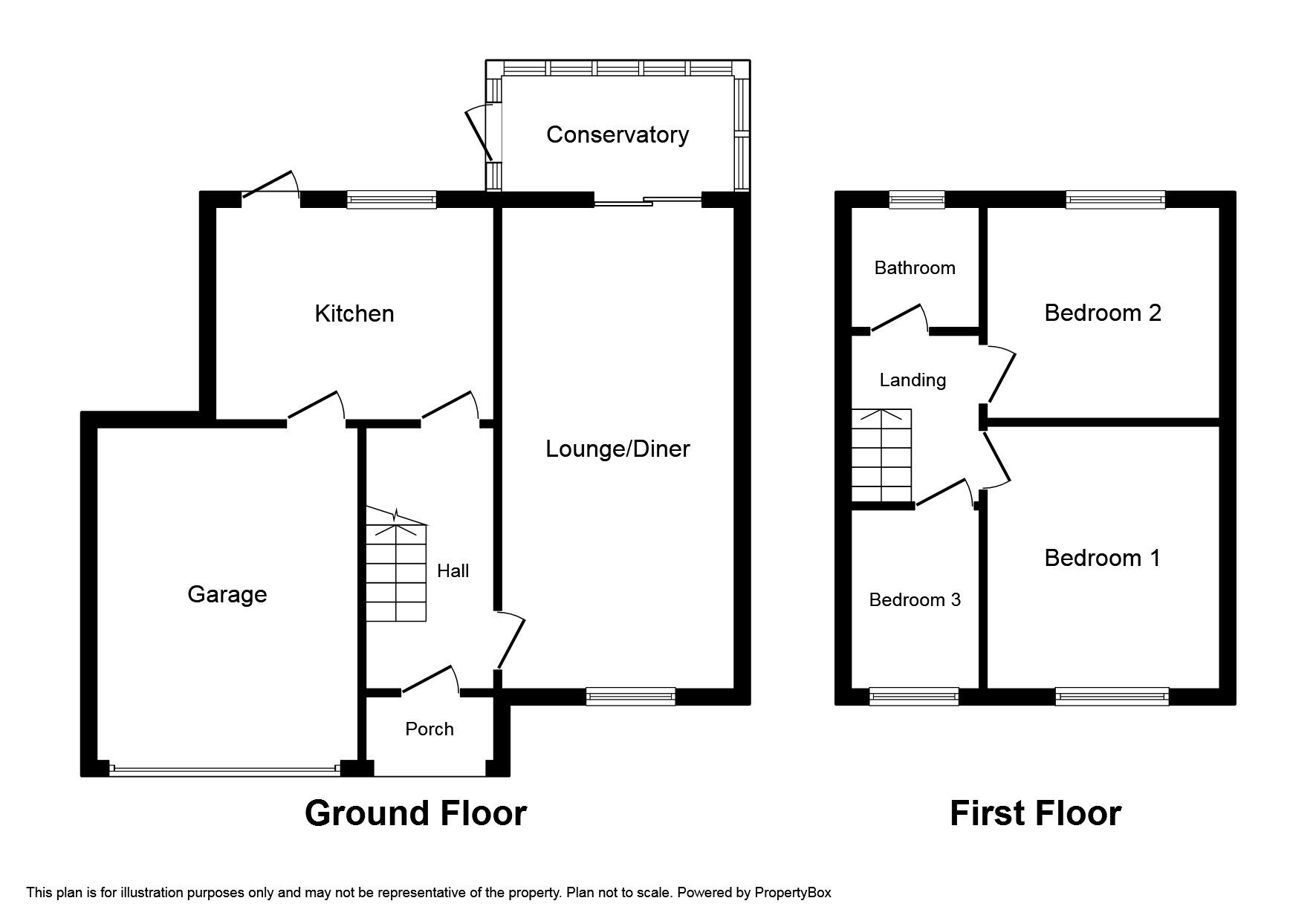 Floorplan of 3 bedroom Detached House for sale, Pinks Hill, Swanley, Kent, BR8