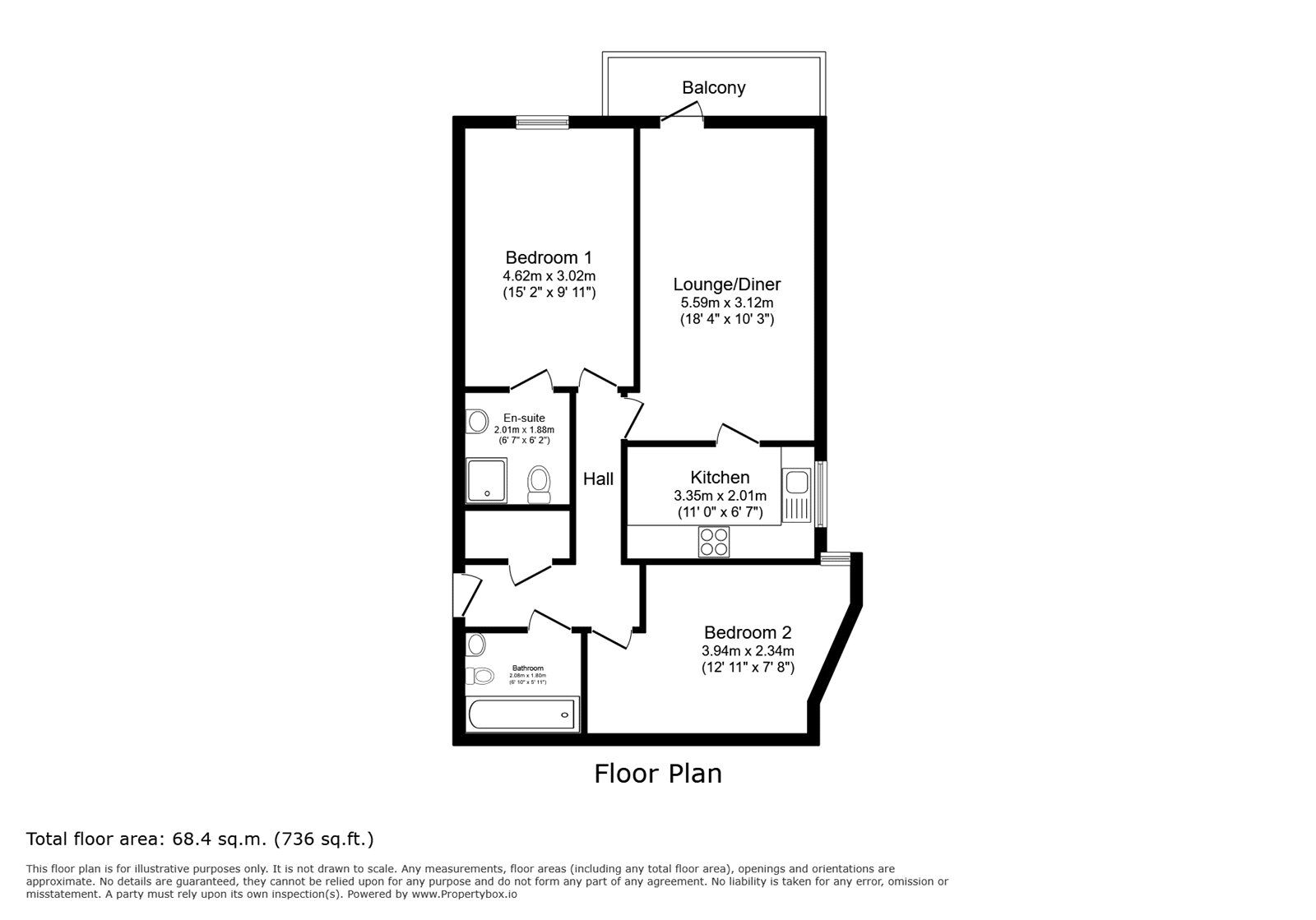 Floorplan of 2 bedroom Flat for sale, Discovery Drive, Swanley, Kent, BR8