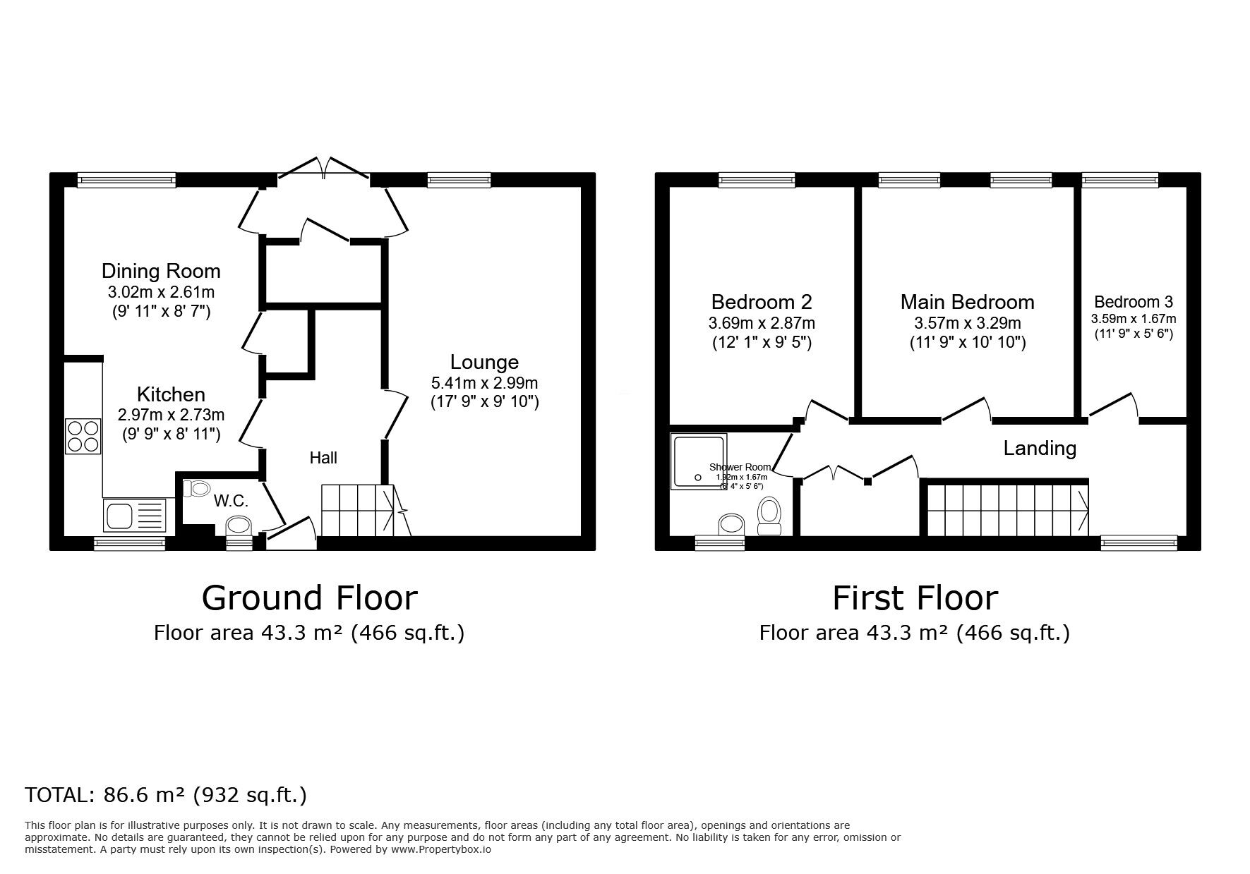 Floorplan of 3 bedroom Mid Terrace House for sale, Hanbury Walk, Bexley, Kent, DA5