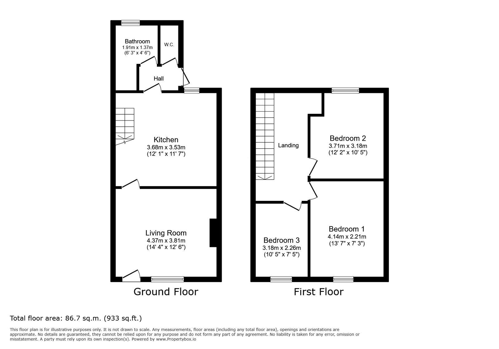 Floorplan of 3 bedroom End Terrace House for sale, Wested Lane, Swanley, Kent, BR8
