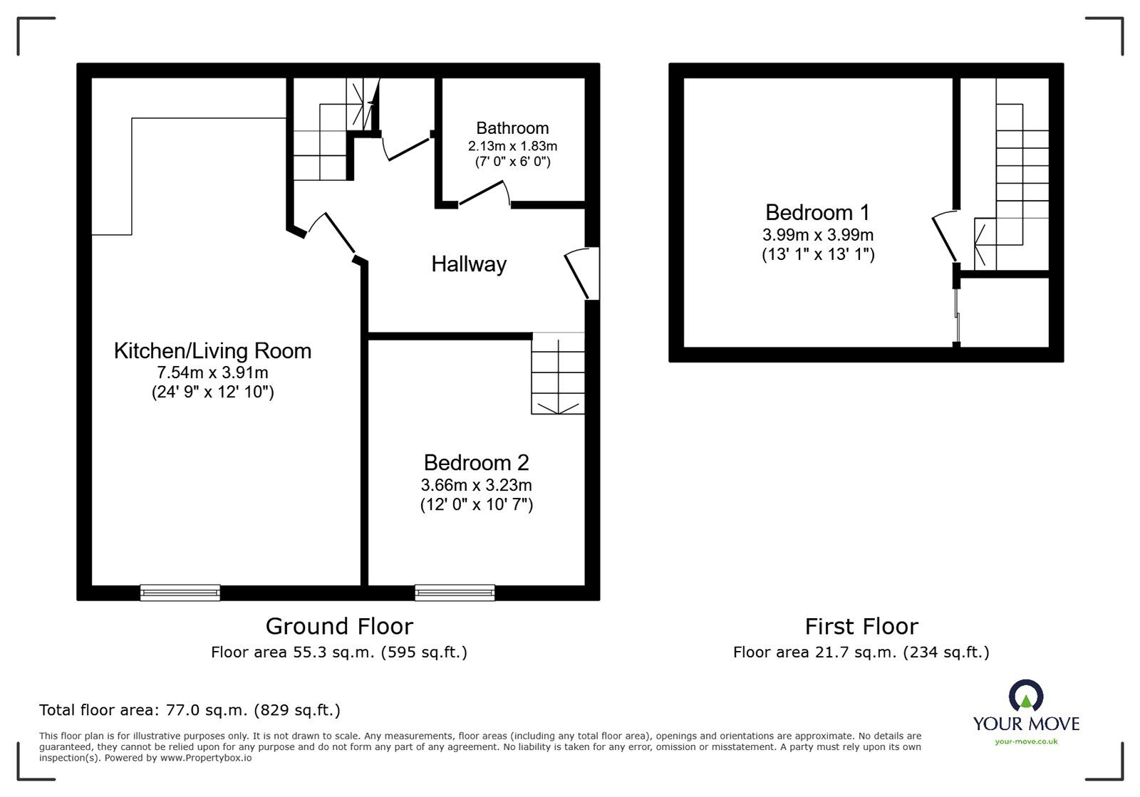 Floorplan of 2 bedroom  Flat for sale, Tweedy Road, Bromley, BR1