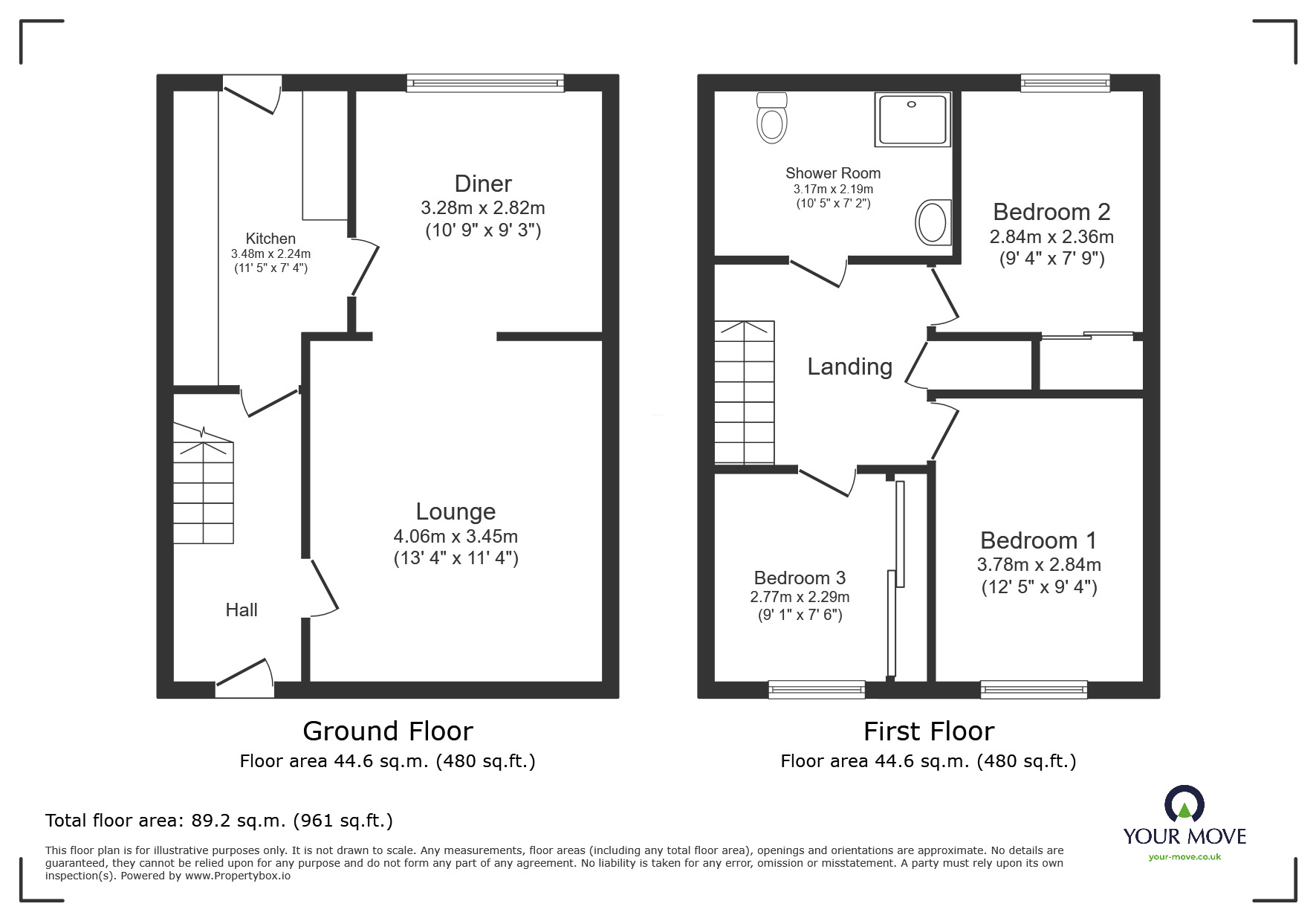 Floorplan of 3 bedroom Semi Detached House for sale, Brook Road, Swanley, Kent, BR8