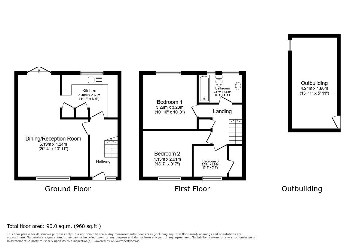 Floorplan of 3 bedroom End Terrace House for sale, Kettlewell Court, Swanley, Kent, BR8