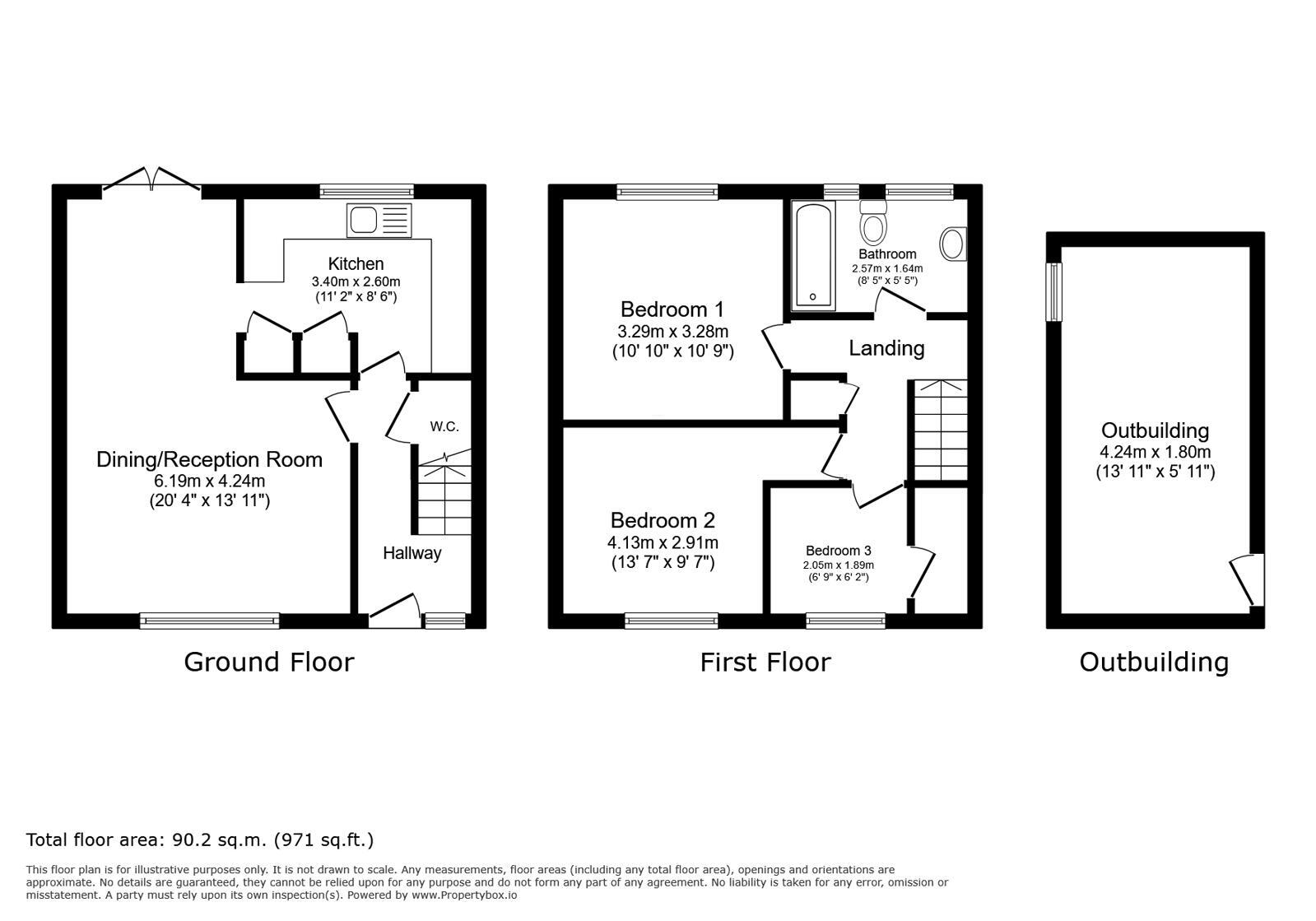 Floorplan of 3 bedroom End Terrace House for sale, Kettlewell Court, Swanley, Kent, BR8
