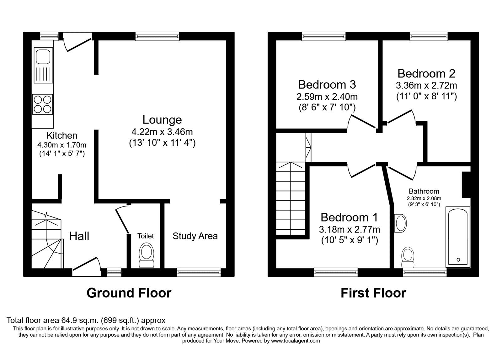 Floorplan of 3 bedroom Mid Terrace House for sale, Rangefield Road, Bromley, BR1
