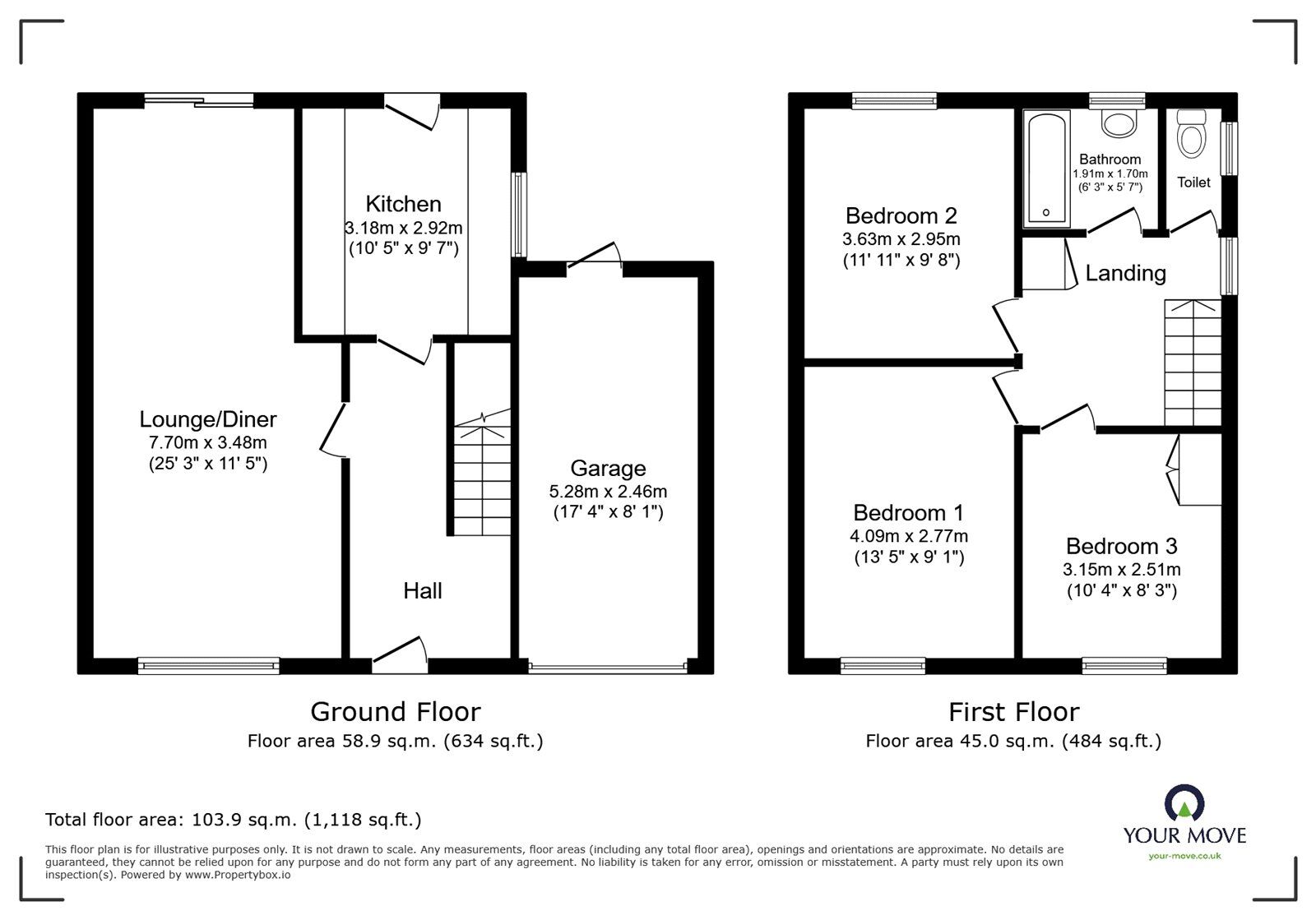 Floorplan of 3 bedroom Detached House for sale, Plantation Road, Hextable, Kent, BR8