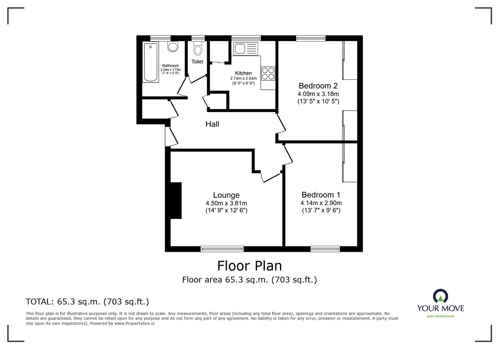 Floorplan of 2 bedroom  Flat for sale, Weston Road, Bromley, BR1