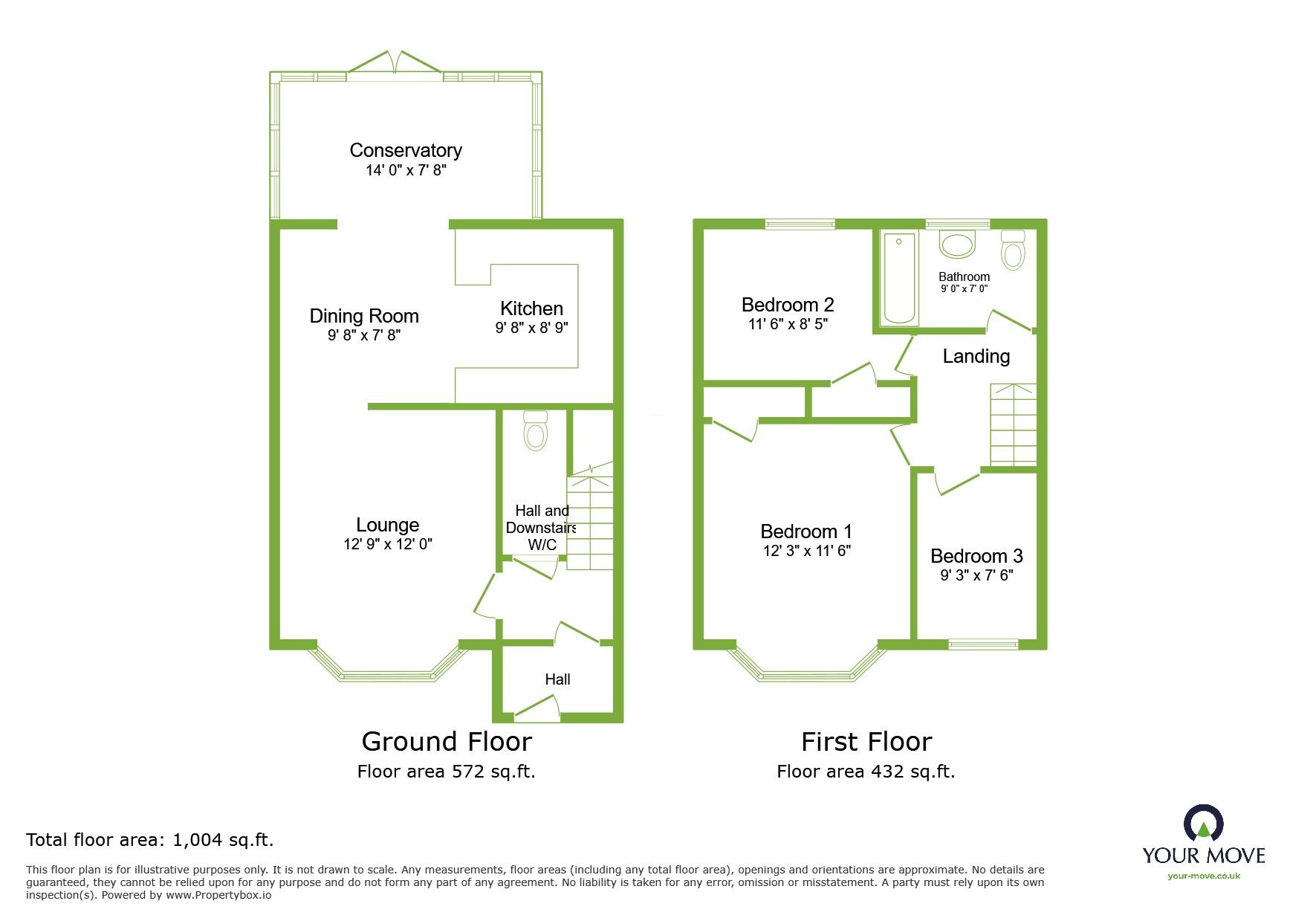 Floorplan of 3 bedroom Semi Detached House for sale, Springfield Avenue, Swanley, Kent, BR8