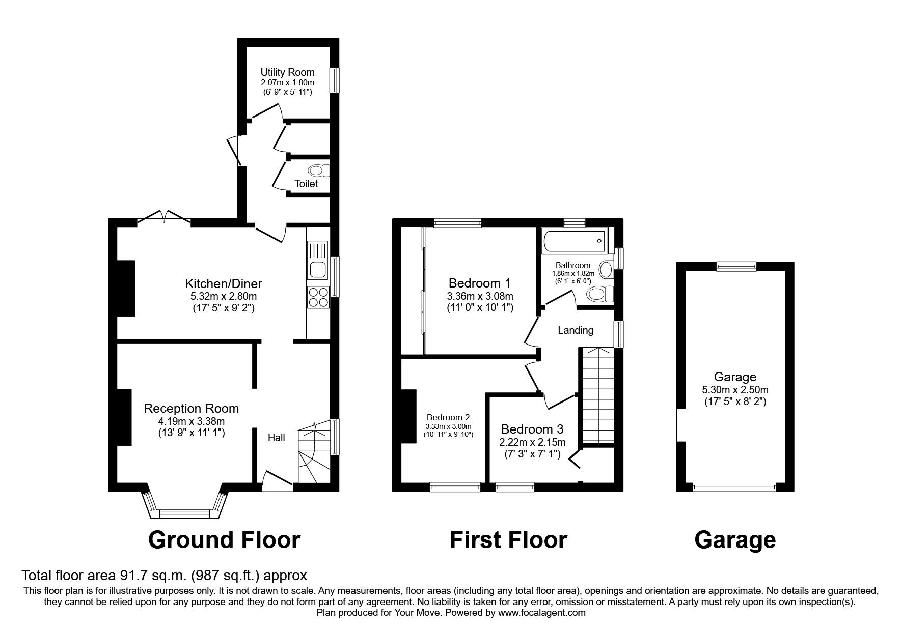 Floorplan of 3 bedroom Semi Detached House to rent, Rowan Road, Swanley, Kent, BR8