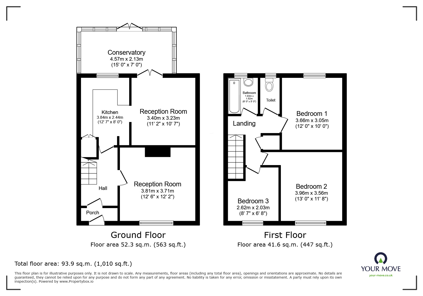 Floorplan of 3 bedroom Semi Detached House for sale, Bourne Way, Swanley, Kent, BR8