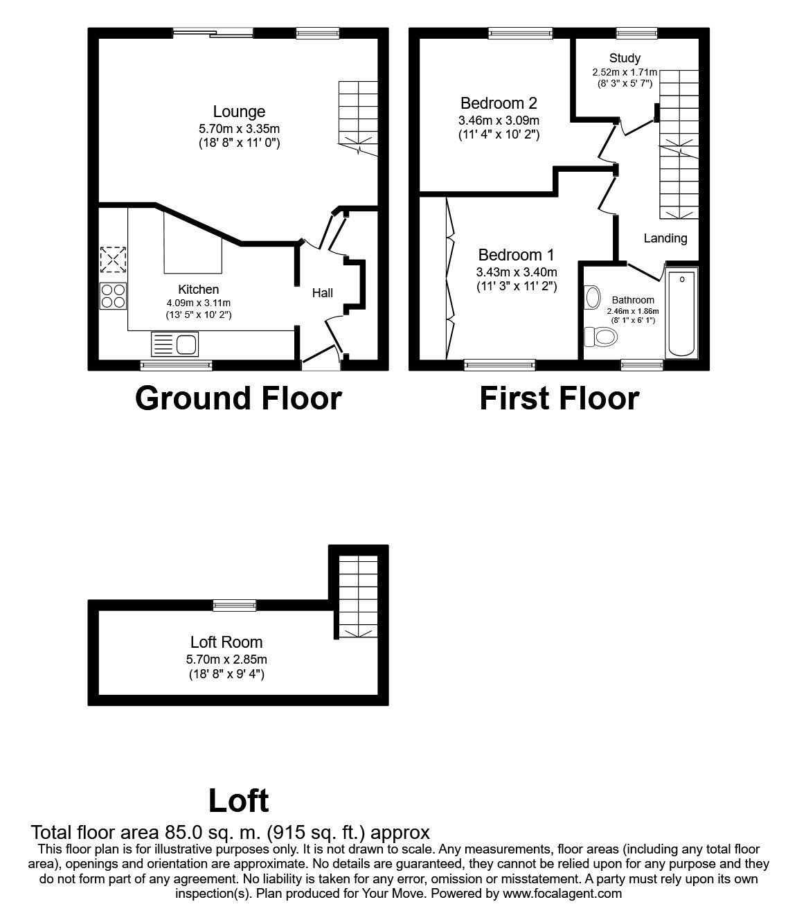 Floorplan of 2 bedroom End Terrace House for sale, Wisteria Gardens, Swanley, Kent, BR8