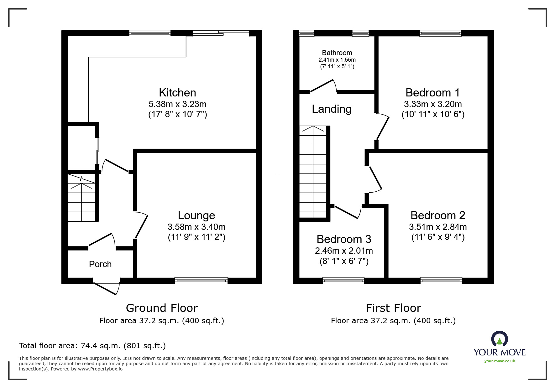 Floorplan of 3 bedroom End Terrace House for sale, Lynden Way, Swanley, Kent, BR8